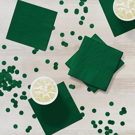 Creative Converting Touch of Color 200 Count 2-Ply Paper Beverage Napkins, Hunter Green