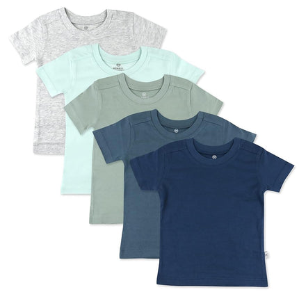 HonestBaby Lot de T-shirts à manches courtes 100 % coton biologique pour bébés, tout-petits, petits garçons, petites filles, unisexe, motif « Morning Mountains », 24 mois