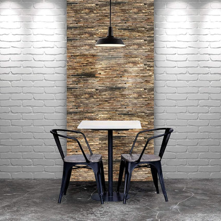 Ekena Millwork WPW24X12STMENA Stacked Boat Wood Mosaic Wall Tile, 23 3/4"W x 11 7/8"H x 3/4"P, Natural Finish