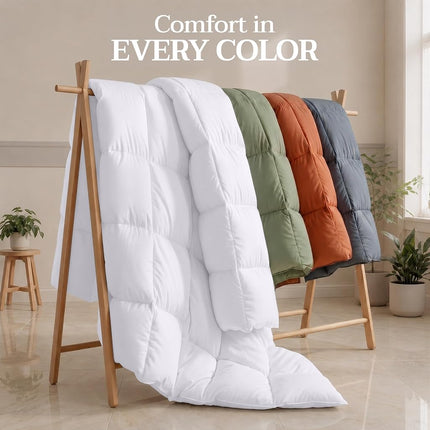 Utopia Bedding Comforter Duvet Insert - Quilted Comforter with Corner Tabs - Box Stitched Down Alternative Comforter (Twin, White)