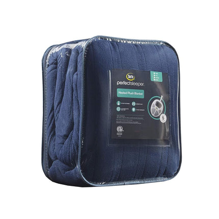 Manta Eléctrica Serta Reversible de Forro Polar a Sherpa, Calentamiento Rápido, Temporizador de Apagado Automático, Múltiples Ajustes de Calor, Certificación ETL, Lavable a Máquina, Azul Doble 84"x 77"
