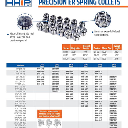 HHIP 3900-5273 ER-40 Spring Collet, 1/4"