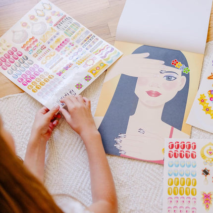 Melissa & Doug Jewelry and Nails Glitter Sticker Pad - 360+ Stickers, 15 Faces