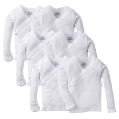 Gerber Baby Girls' 6-Pack Long-Sleeve Side-snap Mi