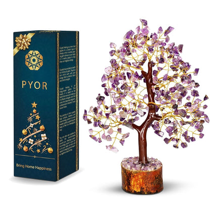 PYOR Amethyst Crystals, Artificial Tree, Money Tre