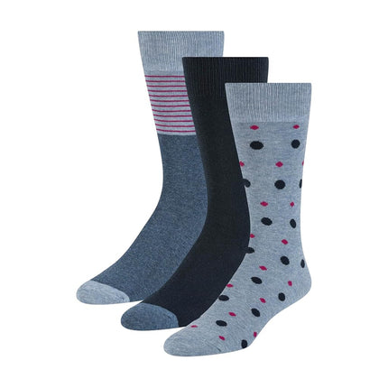 Ted Baker Men's 3 Pack Pattern Crew Dress Socks, L