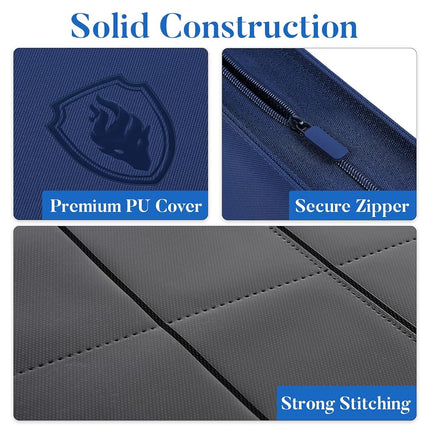 9 Pocket Trading Card Binder, Fabmaker 360 Pockets Zipper Card Binder, Premium PU Binder for Cards, Durable Card Book, Side Loading Card Folders, Card Album for MTC, TCG, Game Cards, Sports Cards