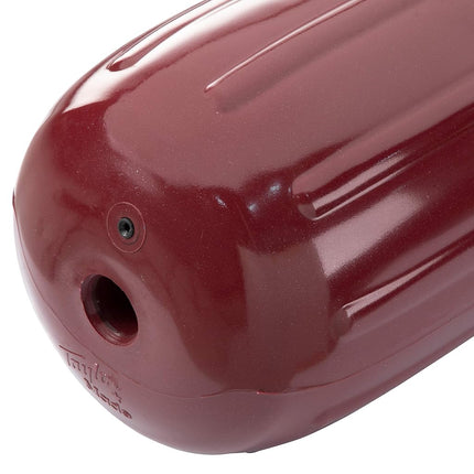Taylor Made Big B Inflatable Boat Fender, Burgundy (6" x 15") End-to-End Line Passage Fits 5/8" Rope, Hangs Horizontally or Vertically, Ribbed Technology, Needle Valve, Marine-Grade Vinyl - 531025