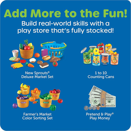 Learning Resources Pretend & Play Calculator Cash Register Pink - 73 Pieces, Ages 3+ Cash Register for Kids, Play Money for Kids, Toddlers Toys