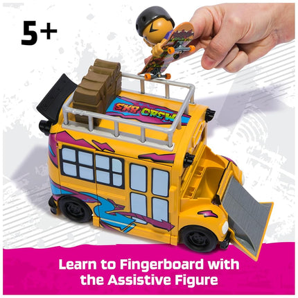 Tech Deck Sk8 Crew 2-in-1 Transforming Ultra Sk8 Bus & Storage with Fingerboard & Figure, Collectible Mini Skateboards, Kids’ Toys for Ages 5 and up