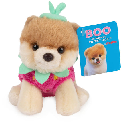 GUND Boo, The World's Cutest Dog Strawberry Plush Toy, Pomeranian Stuffed Animal for Ages 1 and Up, Spring Decor, 12.7 cm