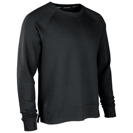 CHAMPRO Men's Victory Fleece Split Hem Crew Sweatshirt, Black, M