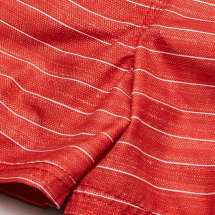 Kanu Surf Boys' Toddler Line Up Stripe Quick Dry Beach Board Shorts Swim Trunk, red, 4T