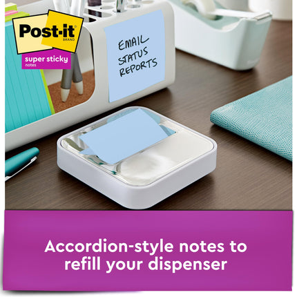Notes Post-it Super Sticky Pop-up, 76x76 mm, 6 Blocs, Adhésion 2X Plus Forte, Couleurs Poptimistic, Couleurs Vives, Recyclable (R330-6SST)