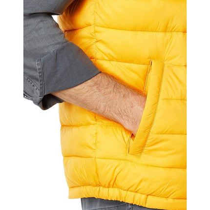 Cole Haan Men's Quilted Puffer Vest with Chest Zip Pocket, Yellow, S