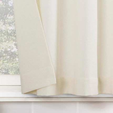 Archaeo Cotton Blend Button Tab Top Cafe Curtains, Valance, 54" x 14, Cream