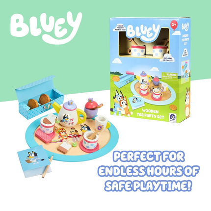 Bluey Wooden Tea Party 18-Piece Activity Toy Playset