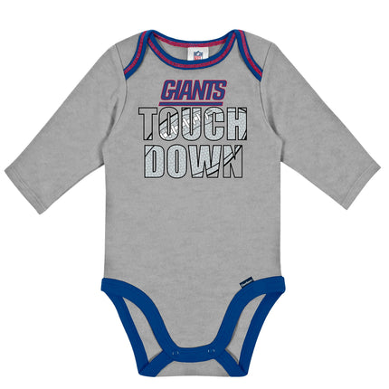 Gerber NFL Baby Boys' 2 Pack Long Sleeve Bodysuit, Team Color, 18 Months