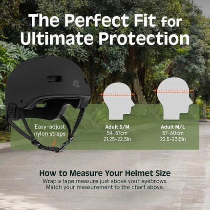 Retrospec Dakota Bicycle/Skateboard Helmet for Adults - Commuter, Bike, Skate, Scooter, Longboard & Incline Skating - Highly Protective & Premium Ventilation- Large - Matte Black