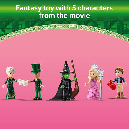 LEGO Wicked Welcome to Emerald City Set, Building Toy with Tower Model and Glinda and Elphaba Minidoll Figures, Gift for Movie Fans and 9 Plus Year Old Girls & Boys Who Love Dolls House Sets 75684