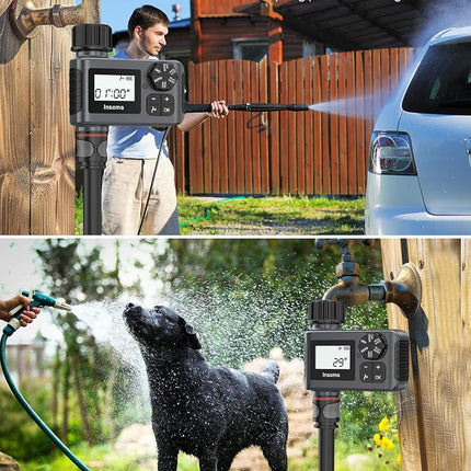 Insoma Outdoor Garden Hose Faucet Timers, Programmable Water Sprinkler Timer with Rain Delay/Manual/Automatic Drip Irrigation and Lawn Watering System for Yard, 1 Outlet