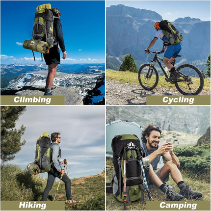 Night Cat Hiking Backpacks 70L Camping Backpacking Packs for Men Women Lightweight Outdoor for Mountaineering Traveling, No Internal Frame