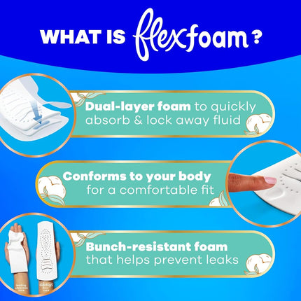 Always Pure Cotton with Flexfoam Pads, Size 1,Regular Absorbency 28 Count (Pack of 3)