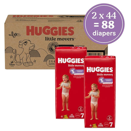 Huggies Little Movers Diapers Size 7, 88 Count (2 Packs of 44)