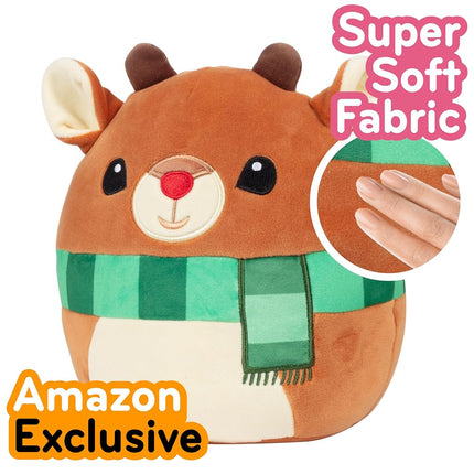 Squishmallows Original 8-Inch Rudolph The Red Nosed Reindeer - Official Jazwares Christmas Plush - Collectible Soft & Squishy Stuffed Animal Toy- 2025 Limited Edition - Gift for Kids, Girls & Boys