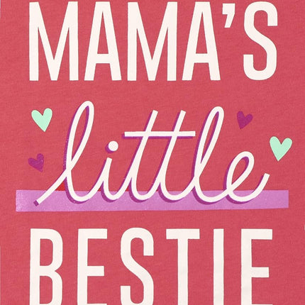 Camiseta de manga corta con estampado de mamá para niñas de The Children's Place, paquete de 2 unidades de Mamas Little Bestie/Mommy Smile, 4T