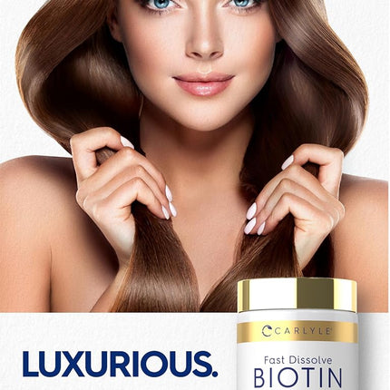 Carlyle Biotin 10000mcg | 250 Fast Dissolve Tablets | Max Strength