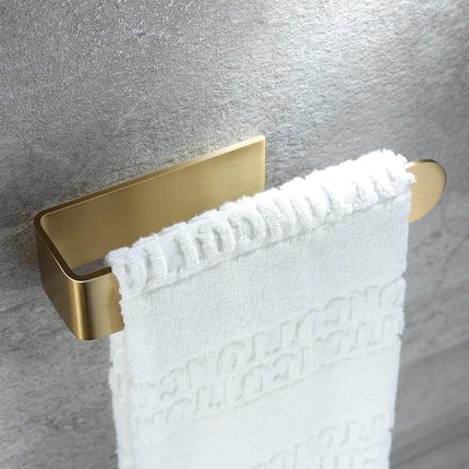Taozun Adhesive Towel Rack/Hand Towel Holder, Gold Towel Holder for Bathroom Towel Bar Stick on Wall, Stainless Steel Brushed Towel Ring, 2 Packs