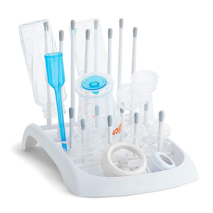 Munchkin Baby Bottle and Sippy Cup Cleaning Set, Includes Countertop Drying Rack and Bristle Bottle Brush, Grey
