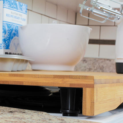 Camco Couvre-Cuisinière en Bambou, 4 Feux, Marron (43548)