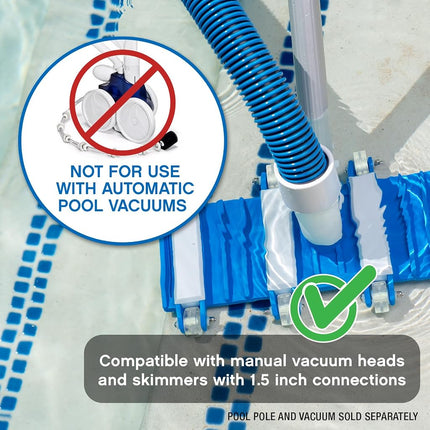 Poolmaster 33435 Heavy Duty In-Ground Pool Vacuum Hose with Swivel Cuff for In-Ground Pools, 1-1/2-Inch by 35-Feet,Neutral