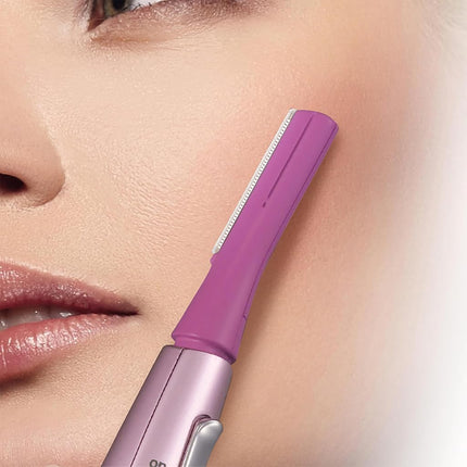 Tondeuse faciale PANASONIC pour femme ES2113PC, avec tête pivotante et accessoires tondeuse à sourcils, utilisation à sec, fonctionne sur piles
