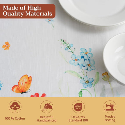 Maison d' Hermine Table Cloth Rectangle Table Reusable 100% Cotton 70"x108"