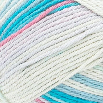 Lion Brand Yarn, 24/7 Cotton DK Crochet Yarn, Magical, Multi Stripe, 3 Pack