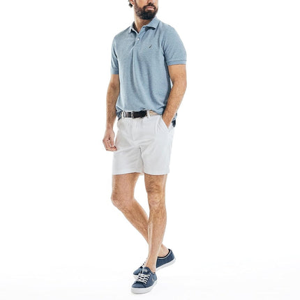Nautica Men's Classic Short-Sleeve Solid Polo Shirt, Deep Anchor HEA, Medium