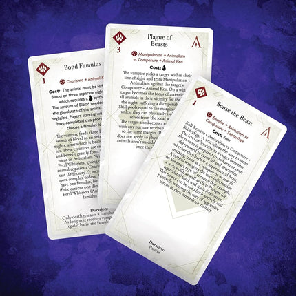 Renegade Game Studios: Vampire: The Masquerade - Discipline Deck Accessory - 5th Edition Roleplaying Game, 219 Tarot-Sized Cards, RPG, Ages 18+