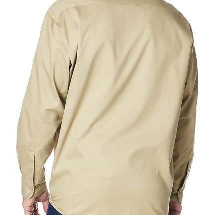 Dickies Men's Long Sleeve Flex Twill Work Shirt - Beige - Medium
