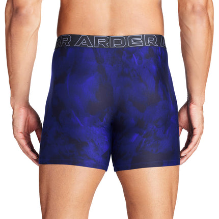 Under Armour Men's Tech 6-inch Boxerjock 2-Pack Boxer Briefs, Royal Windstream Print, Pack of 3, L