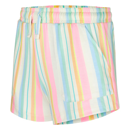 Hurley Girls' Soft Knit Pull on Shorts, Pale Ivory/Multi Stripe, 4