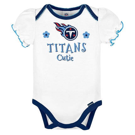 Gerber Baby Girl's Standard NFL 3 Pack Short Sleeve Onesie Bodysuit, Team Color, 6-12 Months