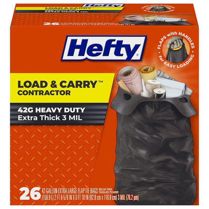 Sacs poubelle/à déchets résistants Hefty Load and Carry, 42 gallons, 26 unités