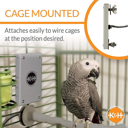 K&H Bird Heater, Snuggle-Up Warmer, Large 7x4in, Low Voltage, Gray