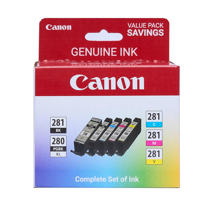 PGI-280 XL/CLI-281 BKCMY 5 Color Value Pack