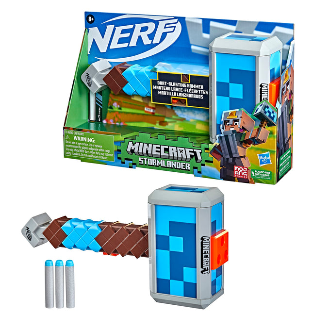 Nerf Minecraft Stormlander Hammer Dart Shooter 3 D