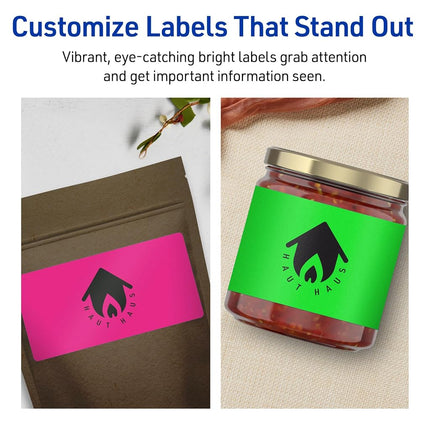 Avery Printable Shipping Labels with Sure Feed, 2" x 4", Neon Green, 1,000 Blank Mailing Labels (5976)