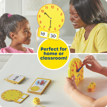 Learning Resources Time Activity Set, Ages 5–7, Teaching Time Toy, Learn to Tell Time, Homeschool Clock Kit, Analogue & Digital Activities